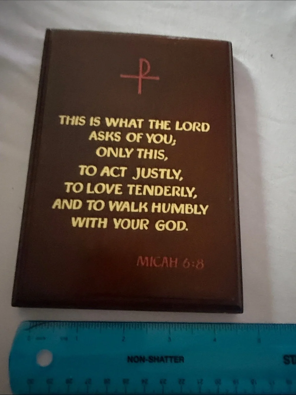 Faith Wall Plaque with Micah 6:8 in Brown